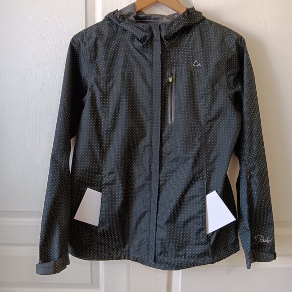 Paradox Women's Black Green Polka Dot Rain Jacket Size S - Picture 4 of 16